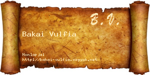 Bakai Vulfia névjegykártya